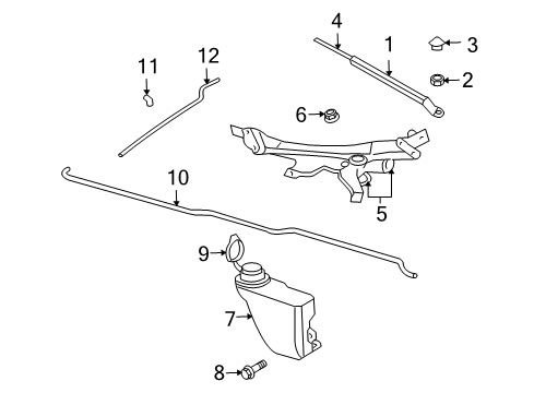 2008 Dodge Viper Wiper & Washer Components Nozzle-Windshield Washer Diagram for 55077551AA