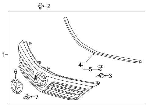 2014 Toyota Camry Grille & Components Seal To Hood Diagram for 53395-06030