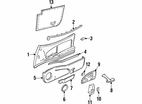 1994 Buick Skylark Door & Components Switch Asm-Door Lock Diagram for 22584138