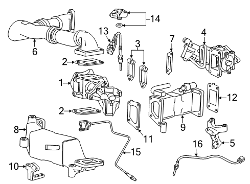 2016 GMC Sierra 2500 HD Emission Components Cooler Diagram for 12645820