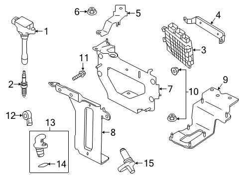 2020 Infiniti QX50 Powertrain Control Bracket-Control Unit Diagram for 23714-5NA4B