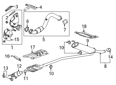 2016 Buick Encore Exhaust Components Front Pipe Gasket Diagram for 95020217