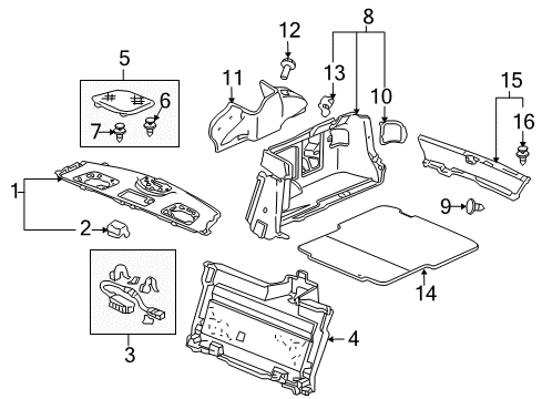 2006 Honda Accord Interior Trim - Rear Body Garnish, L. Trunk Side *NH85L* (GRAY ELEVEN) Diagram for 84651-SDR-A01ZA