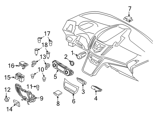 2016 Ford Escape Heated Seats Led Unit Diagram for CJ5Z-14E076-A