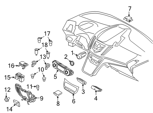 2016 Ford Escape Heated Seats Power Outlet Cap Diagram for CJ5Z-19A487-AA