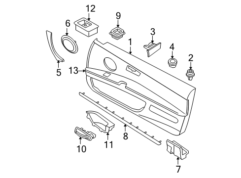 2009 BMW 328i xDrive Rear Door Inner Right Door Handle Diagram for 51216975500