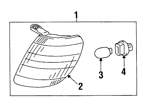 1998 Lexus LS400 Bulbs Lens, Front Turn Signal Lamp, LH Diagram for 81521-50060
