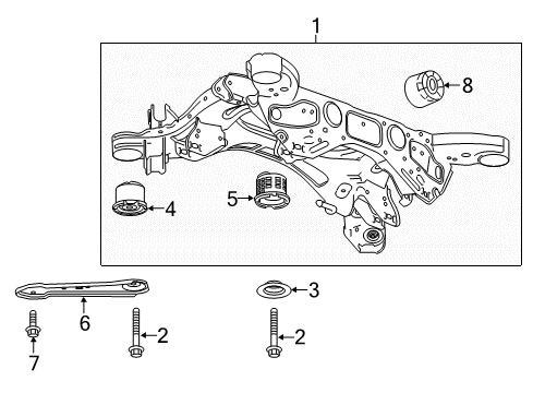 2018 Chevrolet Traverse Suspension Mounting - Rear Support Bracket Diagram for 23392674