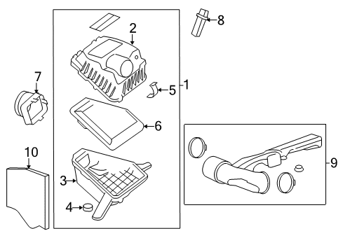 2010 GMC Canyon Air Intake Cover Asm-Air Cleaner Housing Diagram for 25813589