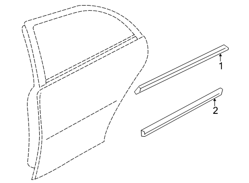 2006 Infiniti Q45 Exterior Trim - Rear Door MOULDING - Rear Door, RH Diagram for 82870-AT511