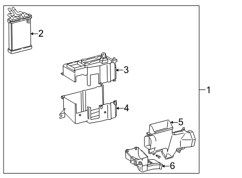 1996 Toyota Tacoma Heater Core & Control Valve Heater Core Diagram for 87107-04030