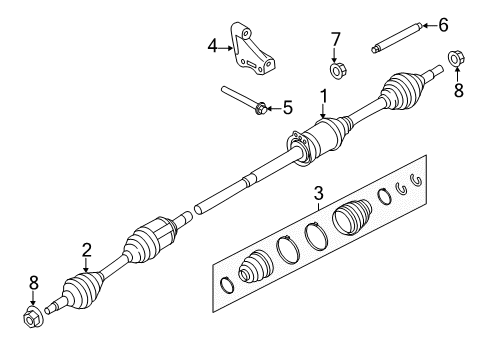 2016 Ford Explorer Drive Axles - Front Axle Assembly Diagram for BB5Z-3B436-Z