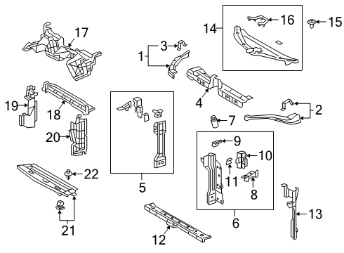 2022 Lexus UX200 Radiator Support Guide, Radiator Air Diagram for 16592-10010