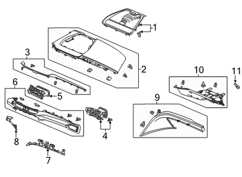 2022 Acura MDX Cluster & Switches, Instrument Panel LIGHT, FOOTWELL Diagram for 34760-TGV-A51