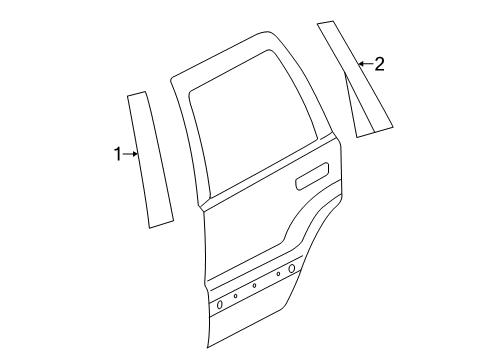 2011 Dodge Durango Exterior Trim - Rear Door APPLIQUE-B Pillar Diagram for 68504165AA