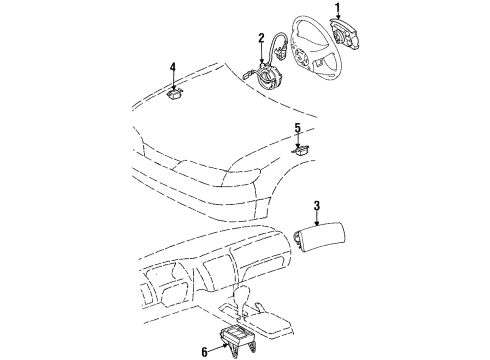 1994 Toyota Corolla Air Bag Components Driver Air Bag Diagram for 45130-12763-B0