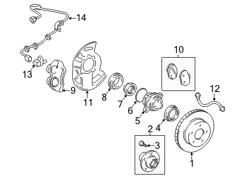 2019 Toyota 4Runner Front Brakes Caliper Seal Kit Diagram for 04478-60080