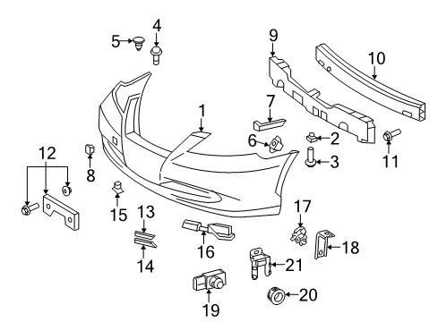 2008 Lexus ES350 Parking Aid Garnish, Radiator Grille, No.3 Diagram for 53144-33030