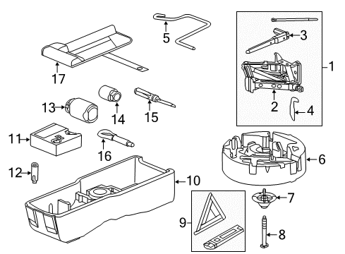 2010 Saab 9-5 Jack & Components Screwdriver Diagram for 6651539