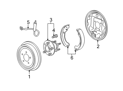 2004 Chevrolet Malibu Rear Brakes Brake Shoes Diagram for 18038582