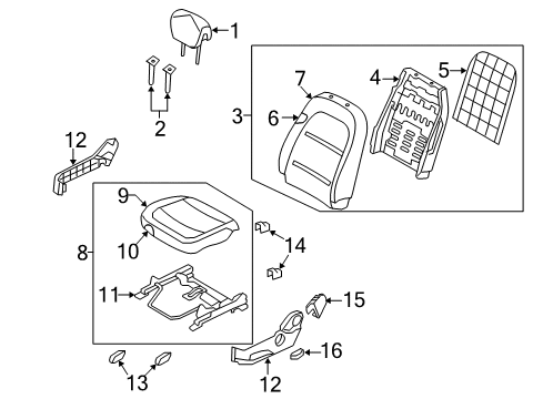 2009 Hyundai Azera Power Seats Cover-Front Seat RH Inner Diagram for 88265-3L000-A9