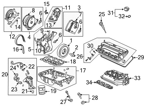 2003 Honda Accord Powertrain Control Sensor, Front Laf Diagram for 36531-RDV-004