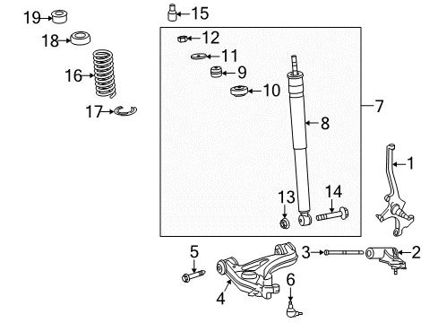 2006 Chrysler Crossfire Front Suspension Components, Lower Control Arm, Upper Control Arm, Stabilizer Bar STRUT-Suspension Diagram for 5135484AA