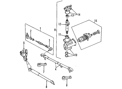 1997 Honda Passport P/S Pump & Hoses, Steering Gear & Linkage Housing & Screw Assy., Steering Unit Diagram for 8-97102-696-1