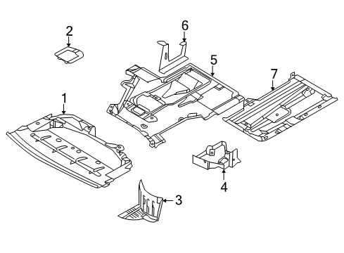 2003 BMW M5 Splash Shields Engine Compartment Screening, Front Diagram for 51712498988