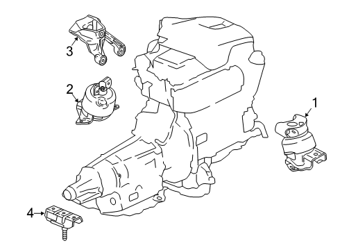 2019 Chevrolet Colorado Engine & Trans Mounting Transmission Mount Diagram for 84300510