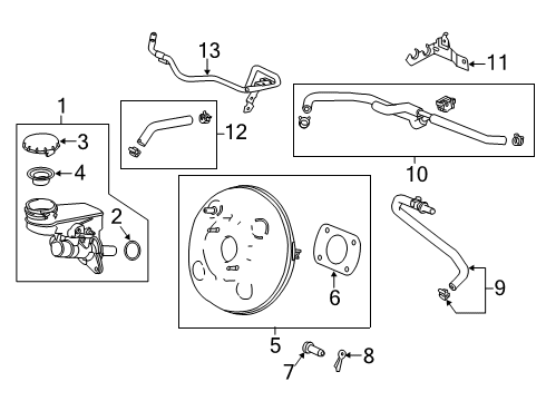 2020 Honda Civic Hydraulic System Tube Assy., Vacuum Diagram for 46405-TV8-E00