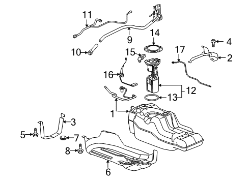 2009 Hummer H3 Fuel Supply Pedal Travel Sensor Diagram for 25955673