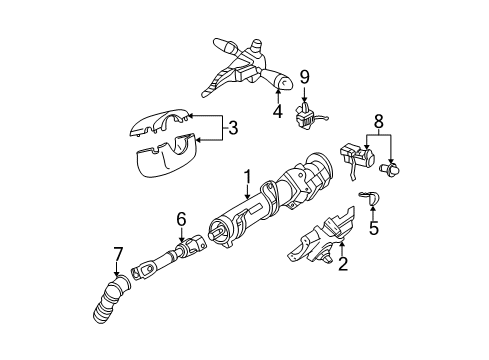 2000 Chevrolet Malibu Switches Intermediate Steering Shaft Assembly Diagram for 22605916
