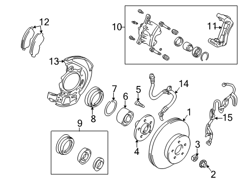 1997 Toyota RAV4 Brake Components Caliper Assembly Diagram for 47750-42010