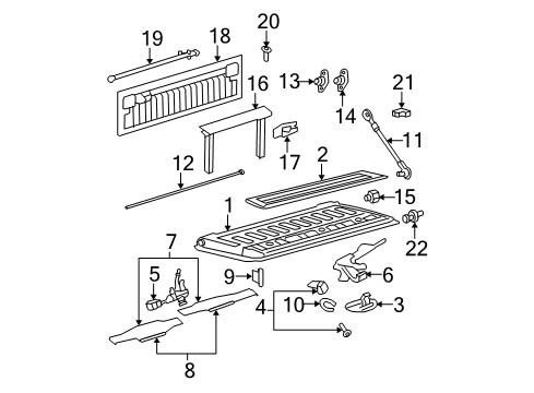 2009 Ford F-250 Super Duty Tail Gate Roller Assembly Diagram for F65Z-99430B39-AA