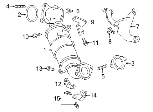 2016 Cadillac CT6 Exhaust Manifold Bracket Diagram for 12665369