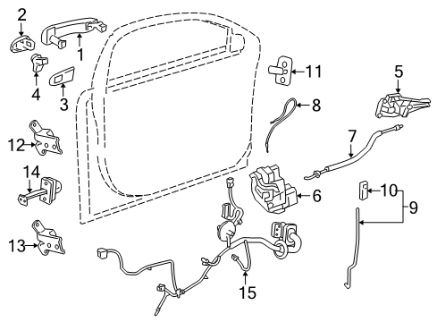 2016 Chevrolet Cruze Front Door Control Cable Diagram for 39065393