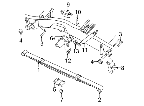 2008 Dodge Dakota Rear Suspension ABSORBER-Suspension Diagram for 68020860AB