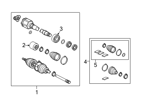 2015 Lexus RX350 Drive Axles - Front Boot Kit, Front Drive Shaft Diagram for 04427-0E031