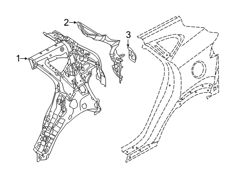 2021 Hyundai Tucson Inner Structure - Quarter Panel Panel Assembly-Rear Filler, RH Diagram for 71580-D3500