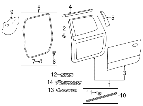 2013 Toyota Tundra Rear Door & Components, Exterior Trim Nameplate Diagram for 75442-0C020