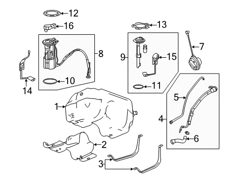 2011 GMC Terrain Fuel System Components Filler Hose Diagram for 25802833