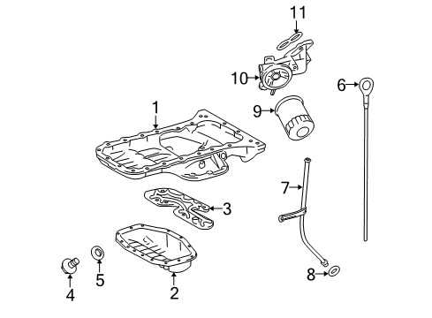 2007 Lexus GS430 Filters Bracket Sub-Assy, Oil Filter Diagram for 15609-50140