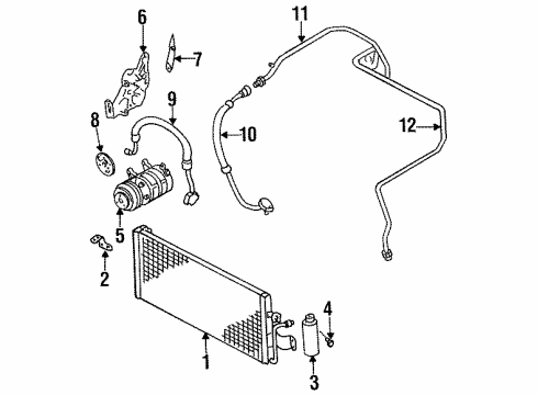 1990 Nissan Axxess Air Conditioner Compressor Cooler Diagram for 92600-30R12