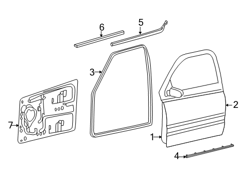2009 Dodge Ram 2500 Door & Components WEATHERSTRIP-Door Belt Diagram for 55276943AD