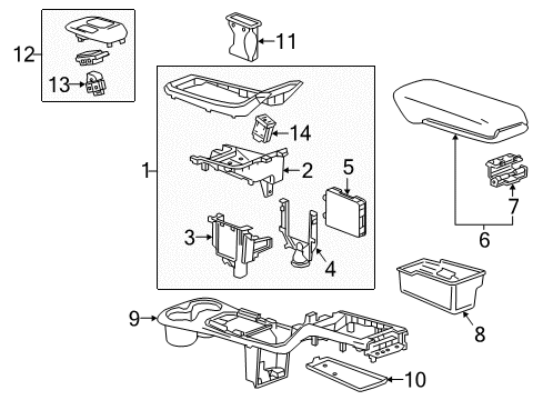 2020 Chevrolet Bolt EV Parking Brake Shift Housing Diagram for 42521208