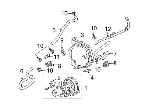 2004 Honda S2000 Emission Components Clamp, Heater Diagram for 91551-SD5-003