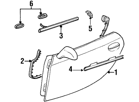 1997 Plymouth Prowler Door & Components WEATHERSTRIP-Front Door Diagram for 4815138