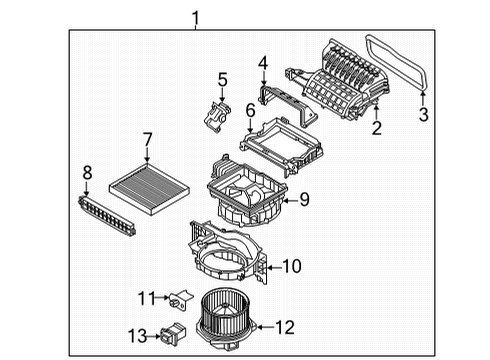 2021 Kia Seltos A/C & Heater Control Units Door Assembly-Intake Diagram for 97122-J9000