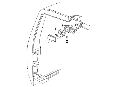 1988 Chevrolet K1500 Cargo Lamps Nut - Rivet Retainer Flathead Diagram for 11609841